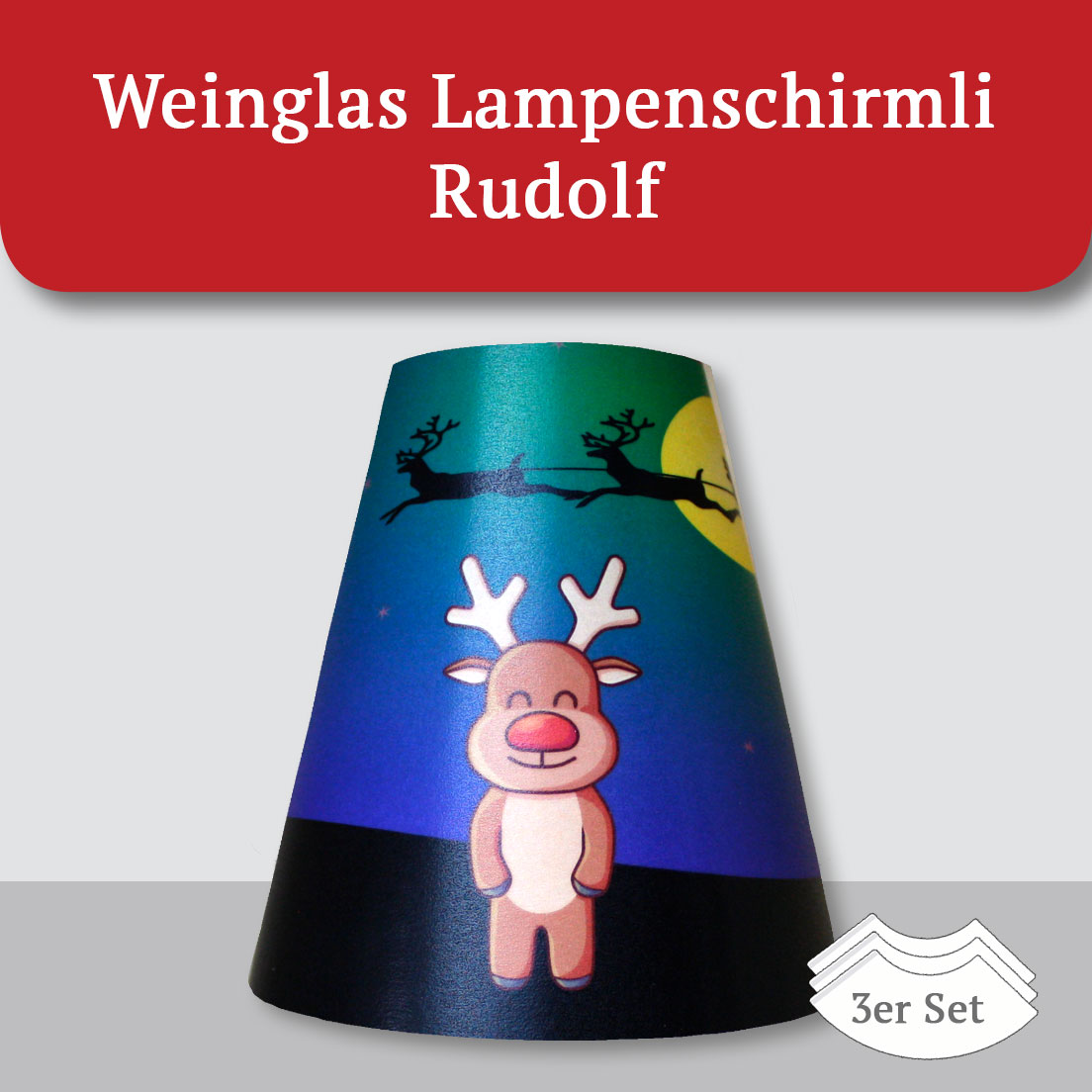 Weinglas Lampenschirmli Rudolf